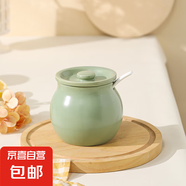 豬油罐家用廚房耐高溫調(diào)料罐帶蓋辣椒油罐辣子罐油鹽罐調(diào)味罐 中號奶綠800ml