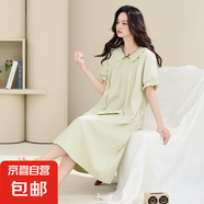 睡裙女士夏季純棉2025新款短袖寬松加大碼胖mm田園風(fēng)碎花長款裙子 Z31006 4XL