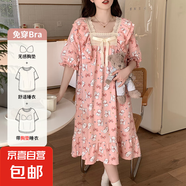 網(wǎng)紅純欲棉質(zhì)睡裙女夏季2025新款帶胸墊女生連衣裙子可外穿家居服 CXM91652 XL