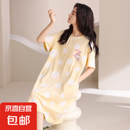 2025新款睡裙女士夏季短袖棉質(zhì)夏天薄款休閑條紋連衣裙睡衣家居服 A13093 2XL
