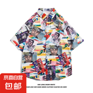 泰國風(fēng)夏威夷花襯衫短袖男女情侶裝松弛感潑水節(jié)度假沙灘碎花襯衣 2105 3XL