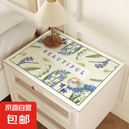 美式田園床頭柜保護(hù)墊免洗防水桌墊輕奢高級(jí)感桌面保護(hù)墊臥室蓋布 皮革-【ZD11490】湛藍(lán)花燈 45*55cm