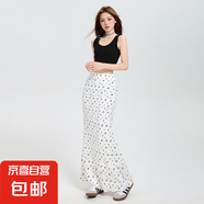 半身裙夏季法式小眾氣質(zhì)高腰顯瘦包臀魚尾長(zhǎng)裙子 白色 L