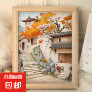 治愈系山水田園diy相框玄關(guān)書房手工客廳桌面清新簡約風(fēng)景擺臺 田園6 A4