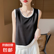夏季新款圓領(lǐng)寬松套頭T恤款背心吊帶顯瘦打底無(wú)袖上衣/RWM17-X 曜石黑 XL