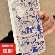 涂鴉狗狗適用于IPHONE16PROMAX手機殼蘋果15/14/13防摔12套11 透白-MM553藍手繪動物 IPHONE6S透明殼無圖案
