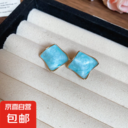 銀針滴油郁金香花朵流蘇耳環(huán)春夏2025新款耳釘小眾高級(jí)感耳飾批發(fā) 5#銀針-藍(lán)色