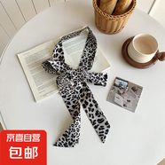 豹紋絲巾春秋新款復古護頸領(lǐng)巾細小手腕飄帶時(shí)尚腰帶綁發(fā)發(fā)帶飄帶 大小豹紋米底