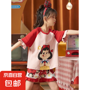 夏天兒童家居服套裝睡衣短褲寬松卡通短袖夏季女童韓版卡通風(fēng)套裝 圖圖女孩【女童短袖圓領(lǐng)套裝】 45 【16碼-建議身高130-140】