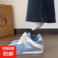 內(nèi)增高德訓(xùn)鞋女2025春夏季新款小個(gè)子增高復(fù)古休閑運(yùn)動(dòng)阿甘鞋板鞋 藍(lán)色 34