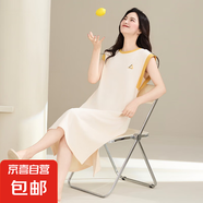 睡裙女夏季純棉薄款無袖背心睡衣全棉家居服夏款加大碼休閑可外穿 Z32005 4XL