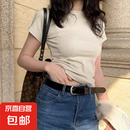 【都市麗人制造商】純棉美式白色t恤女正肩短袖 歐貨顯瘦小高領(lǐng) 花灰色 【螺紋小圓領(lǐng)】 XL  【114-125斤】