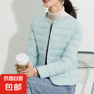 輕薄棉襖女款韓版修身棉衣外套純色簡約秋冬休閑便攜內(nèi)膽棉服J354 淺綠色 2XL （90-105斤）