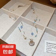 碎銀水晶貓眼石貝殼珍珠項鏈女海邊度假風(fēng)鎖骨鏈送女友禮物項飾女 項鏈-銀色-藍(lán)色