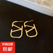 銀針中古圓形花朵流蘇耳環(huán)歐美復(fù)古金屬感耳釘氣質(zhì)輕奢耳飾批發(fā)女 32#銀針-金色字母