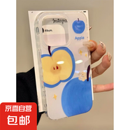 藍蘋果小熊適用于IPHONE16PROMAX手機殼可愛蘋果15/14/13防摔12套 透白-BXSB514藍蘋果小熊+高清鋼化膜1張 IPHONE6S透明殼無圖案