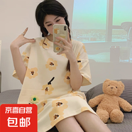 睡裙女夏季純棉短袖孕婦性感夏天2025年新款大碼甜美睡衣女款夏款 Z623 L