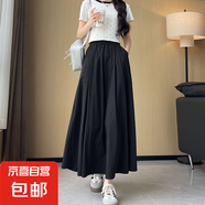 復(fù)古改良旗袍上衣女裝夏季中國風(fēng)中式日常短袖立領(lǐng)上衣演出服J02 黑色半身裙 均碼 （80-140斤）