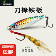 飄落路亞鐵板魚鱗紋翹嘴克星新款釣魚全水層路亞餌鐵板路亞餌鐵板 銀色五只裝 20g