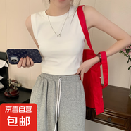 夏季內(nèi)搭寬肩無袖上衣外穿高級感新款坎肩馬甲潮流百搭打底背心女 K11-白色 XL 建議110-125斤