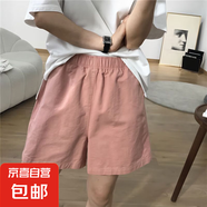 夏季運(yùn)動(dòng)短褲女2025新款高腰寬松顯瘦休閑短褲外穿直筒闊腿熱褲女 奶杏【原版高品質(zhì)】 S 【75-90斤】