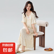睡裙女夏季莫代爾短袖半袖長(zhǎng)裙冰絲涼感睡衣感胖mm大碼中長(zhǎng)款 Z5909 3XL