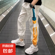 男童防蚊運動褲潮流九分褲日系褲子簡約氣質(zhì)夏季休閑ins新款男 RWC-K64【白色】夏季薄款 130