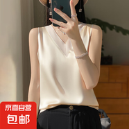 2025夏季款吊帶背心短袖女西裝內搭寬松顯瘦緞面V領(lǐng)背心/RWD20-X 香檳色 XL
