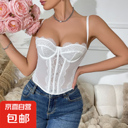 新款吊帶背心純欲風(fēng)蕾絲性感打底內(nèi)搭修身短款魚骨辣妹百搭上衣 白色 M