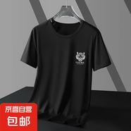 其他品牌冰絲速干t恤男短袖夏季透氣運動半袖體恤青少年大碼網(wǎng)眼上衣-SL 黑色 【單件裝】 3XL 【推薦145-165斤】