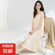 7A純棉睡裙女夏季性感吊帶裙無袖背心寬松大碼孕婦睡衣連衣裙 Z33009 4XL