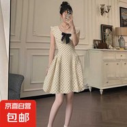 波點(diǎn)連衣裙女2025夏季新款法式復(fù)古設(shè)計(jì)感小個(gè)子赫本風(fēng)公主D0773 短款 S 【100斤以下】