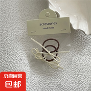 可愛(ài)蝴蝶結(jié)基礎(chǔ)款簡(jiǎn)約發(fā)圈兩件套打結(jié)發(fā)圈發(fā)繩 白色蝴蝶結(jié)
