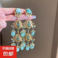 無耳洞耳夾歐美花枝鏤空樹脂宮廷風(fēng)耳環(huán)復(fù)古夸張耳骨夾新款耳飾 耳夾-金色