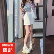 運(yùn)動(dòng)五分短裙女夏季2025新款百搭休閑高腰顯瘦a字辣妹半身包臀裙 白色-原版品質(zhì) S 【75-90斤】