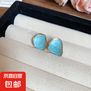銀針滴油郁金香花朵流蘇耳環(huán)春夏2025新款耳釘小眾高級(jí)感耳飾批發(fā) 6#銀針-藍(lán)色