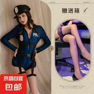 情趣內(nèi)衣性感夜場女警cos制服套裝誘感空姐裝歐美風御姐OL秘書裝 圖片套裝+黑色帽子+黑絲襪  435 均碼