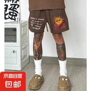 工裝短褲男款夏季休閑日系寬松大碼褲百搭潮牌胖子純色運動五分褲 咖色 F366汐網批 2XL