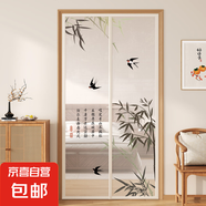 新中式防蚊門簾夏季磁吸魔術(shù)貼網(wǎng)紗家用紗門紗窗臥室遮擋隔斷簾子 防蚊網(wǎng)紗-【ML11312】燕子歸時 寬95*高210cm