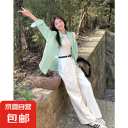 淺藍色長袖襯衫女2025春秋季新款日系溫柔風(fēng)顯白減齡寬松襯衣開衫 薄荷綠 【LL-X8922】 M