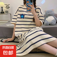 睡裙女夏季純棉短袖孕婦性感夏天2025年新款大碼甜美睡衣女款夏款 Z620 2XL