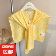 坎肩夏季薄款針織小披肩女空調(diào)房外搭氣質(zhì)假領(lǐng)搭肩圍脖配裙子保暖 kj-006黃色