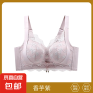 內(nèi)衣女小胸聚攏無鋼圈平胸專用顯大收副乳防下垂不空杯上托文胸罩 香芋紫 L 【36/80AB中厚杯2.5cm】