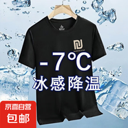 冰絲t恤男夏季薄款涼感短袖網(wǎng)眼透氣運動速干衣薄款男士半袖上衣 CSF-B08黑色 （冰感升級版） XL