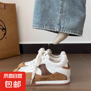內(nèi)增高德訓(xùn)鞋女2025春夏季新款小個(gè)子增高復(fù)古休閑運(yùn)動(dòng)阿甘鞋板鞋 卡其色 34
