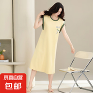 睡裙女夏季款純棉無袖背心連衣裙時(shí)尚高檔2025年家居服可外穿套裝 QM32002女裙 M