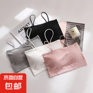 【1-3件裝】韓版吊帶背心女學(xué)生打底無(wú)鋼圈裹胸內(nèi)衣女抹胸式文胸 【2件裝】黑色+粉色 L 【100-125斤】