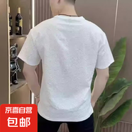 短袖T恤男夏季薄款寬松軍綠色半袖上衣圓領(lǐng)休閑運動體恤高品質(zhì) 灰色 XL