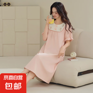 睡裙女士夏季純棉2025新款短袖寬松加大碼胖mm田園風(fēng)碎花長款裙子 Z31004 4XL