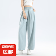 韓系奶奶褲女2025新款薄款腰休閑松緊腰高級感小個(gè)子奶芙哈倫褲 藍色-小個(gè)子款 L